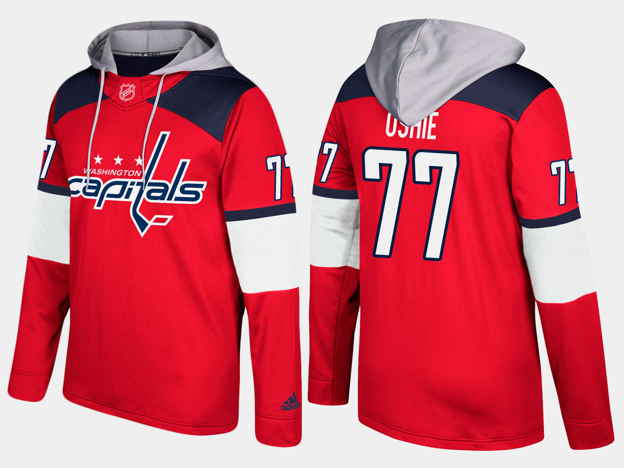 Men NHL Washington capitals #77 t.j. oshie red hoodie